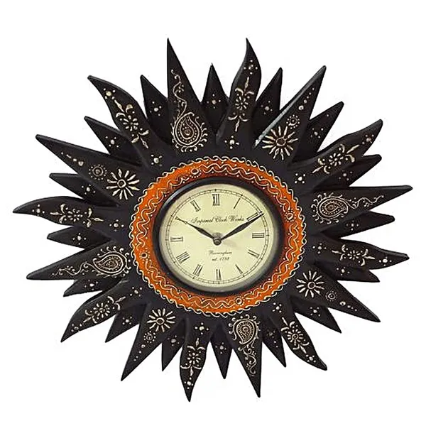 Black_Embossed_Sunny_Wall_Clock_-_Decorative_Modern_Clock_For_Gift_And_Decor,_Contemporary_Wall_Clock,_Black_Finish,_Unique_Embossed_Design,_Home_Decor,_Online_Shopping