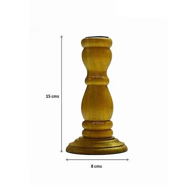 Taper_Candle_Holder_-_Elegant_Solid_Wood_Decor_Piece_(L_-_15_cm,_B_-_8_cm,_H_-_8_cm)_Ideal_for_Home_Decor,_Dining_Table_Centerpiece,_Golden_Color_Candle_Stand,_Artisan_Crafted_Candle_Holder
