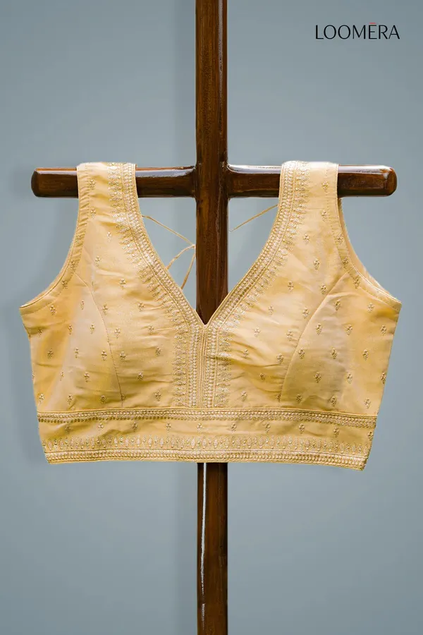Cream_Embroidered_Readymade_Blouse