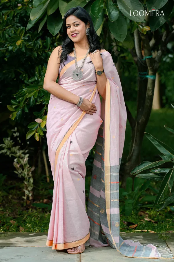 Baby_Pink_Pure_Bengal_Handloom_Cotton_Saree