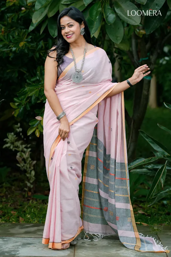 Baby_Pink_Pure_Bengal_Handloom_Cotton_Saree