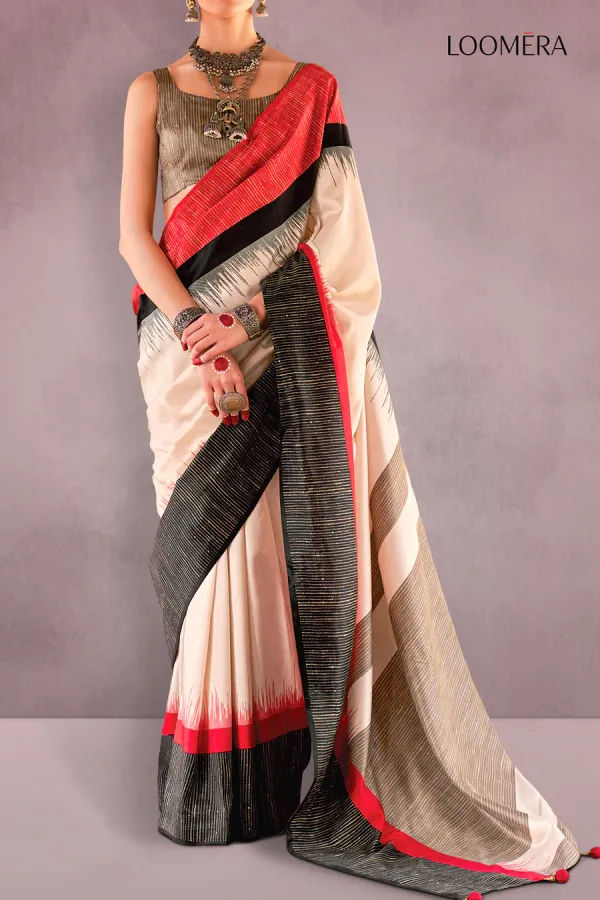 Beige_Saree_with_Red_and_Black_Border