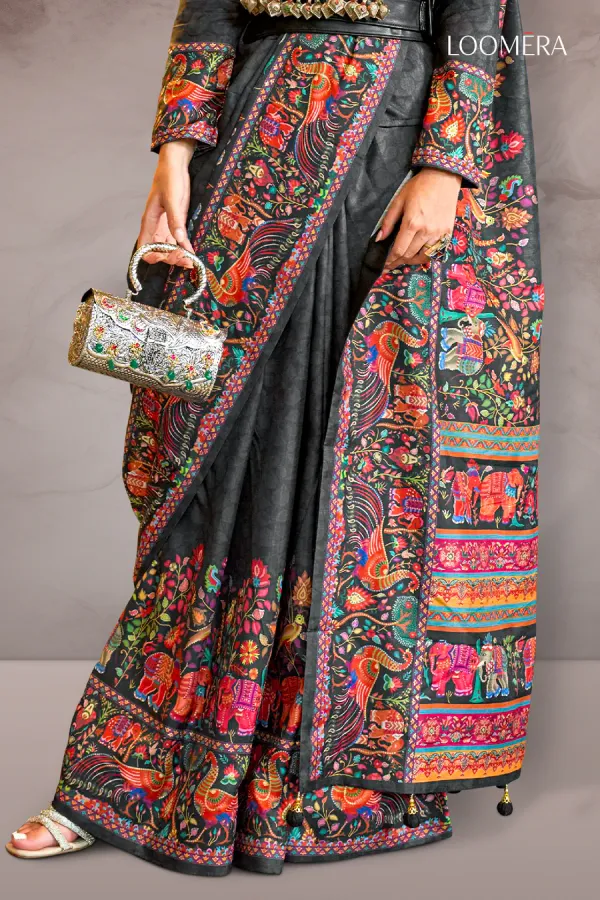 Black_Saree_with_Floral_Prints