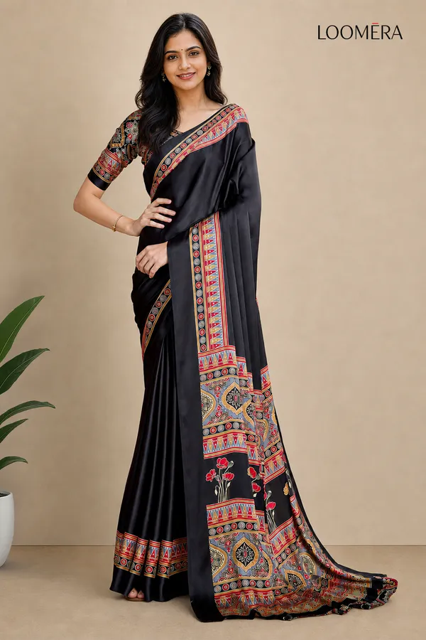 Black_and_Red_Ajrakh_Print_Modal_Silk_Saree