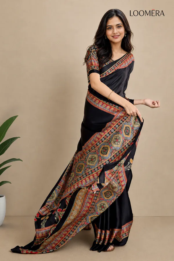 Black_and_Red_Ajrakh_Print_Modal_Silk_Saree