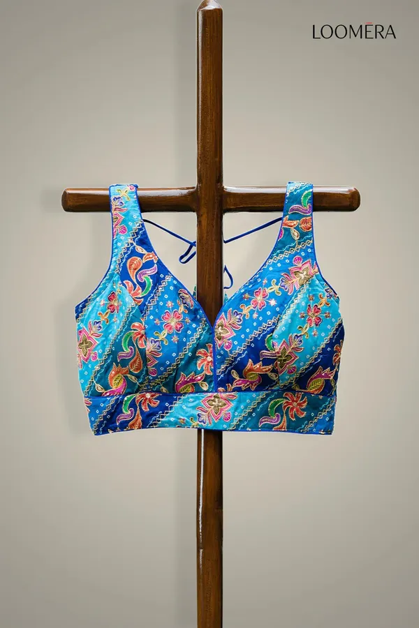 Blue_Sweetheart_Neck_Readymade_Blouse