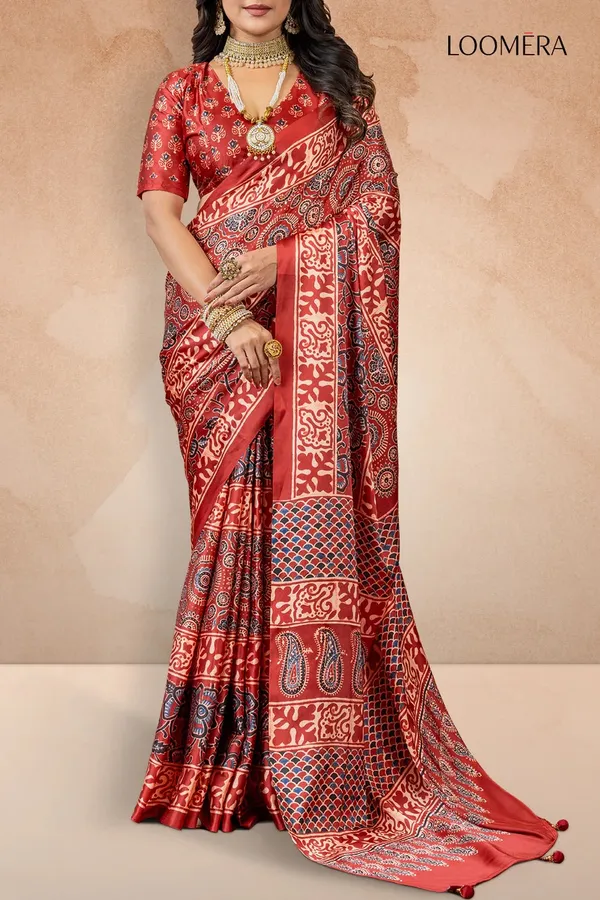 Brick_Red_Gajji_Silk_Saree_with_Prints