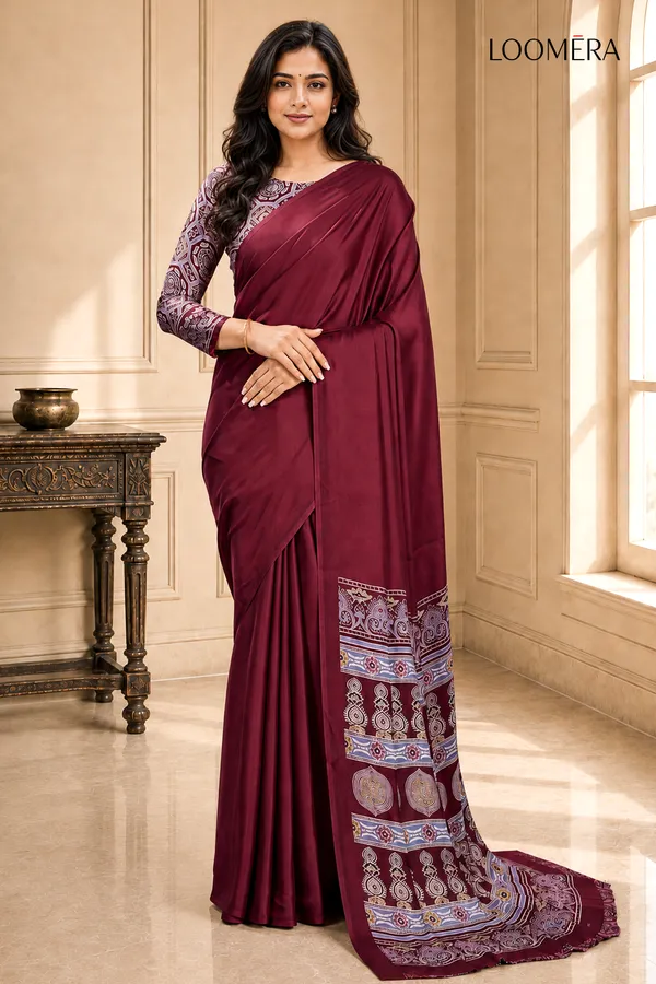 Premium_Maroon_Saree_with_Ajrakh_Pallu