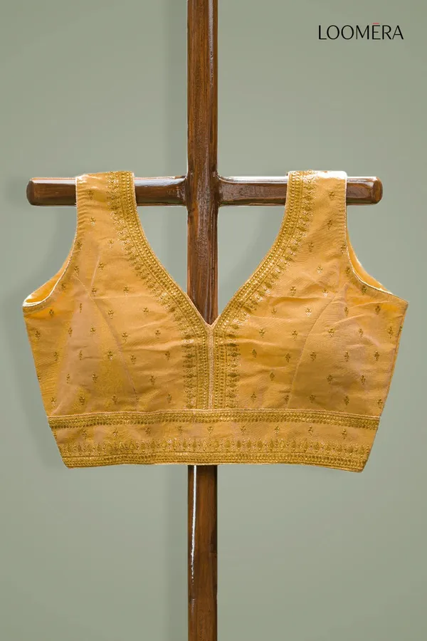 Golden_Yellow_Embroidered_Readymade_Blouse