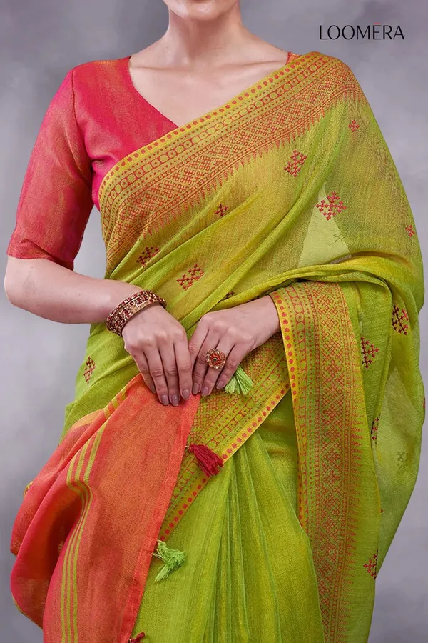Green_Cotton_Silk_Saree