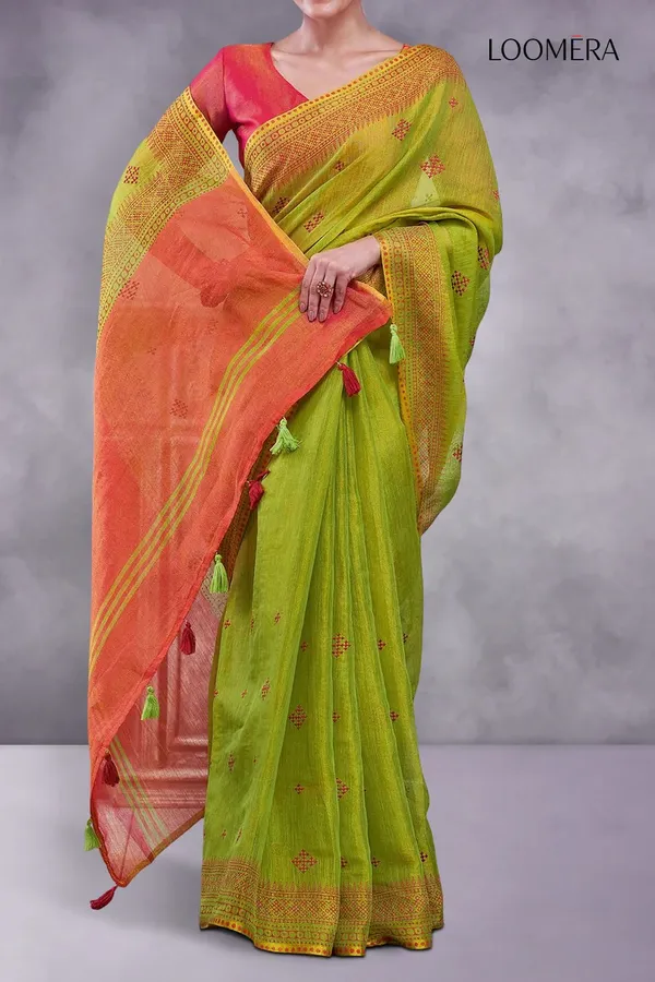 Green_Cotton_Silk_Saree