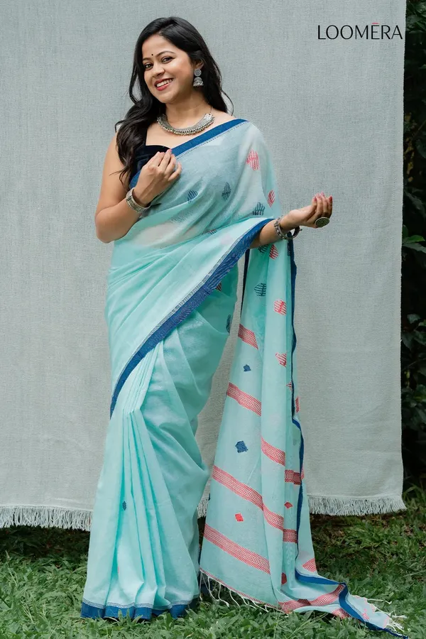 Ice_Blue_Handloom_Saree