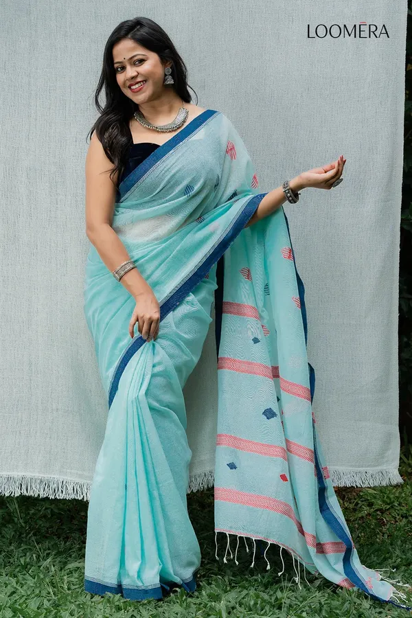 Ice_Blue_Handloom_Saree