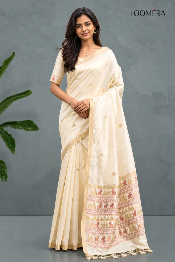 Ivory_Tussar_Silk_Saree_with_Golden_Border