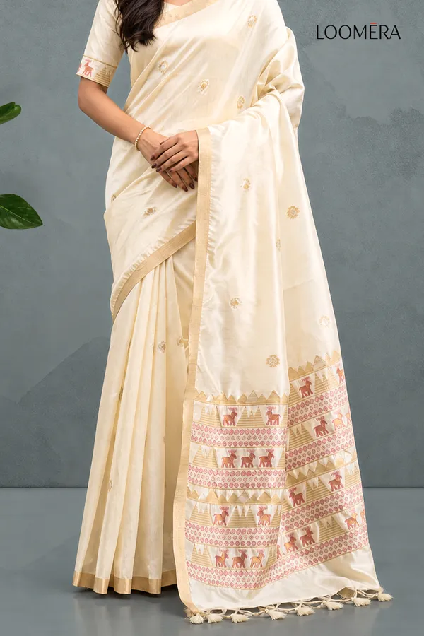 Ivory_Tussar_Silk_Saree_with_Golden_Border