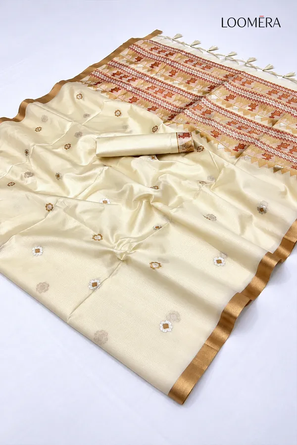 Ivory_Tussar_Silk_Saree_with_Golden_Border