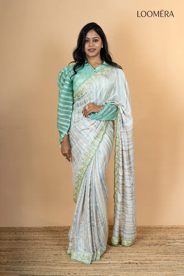 Multicolour_Jute_Cotton_Embroideried_Saree_With_Fancy_Blouse