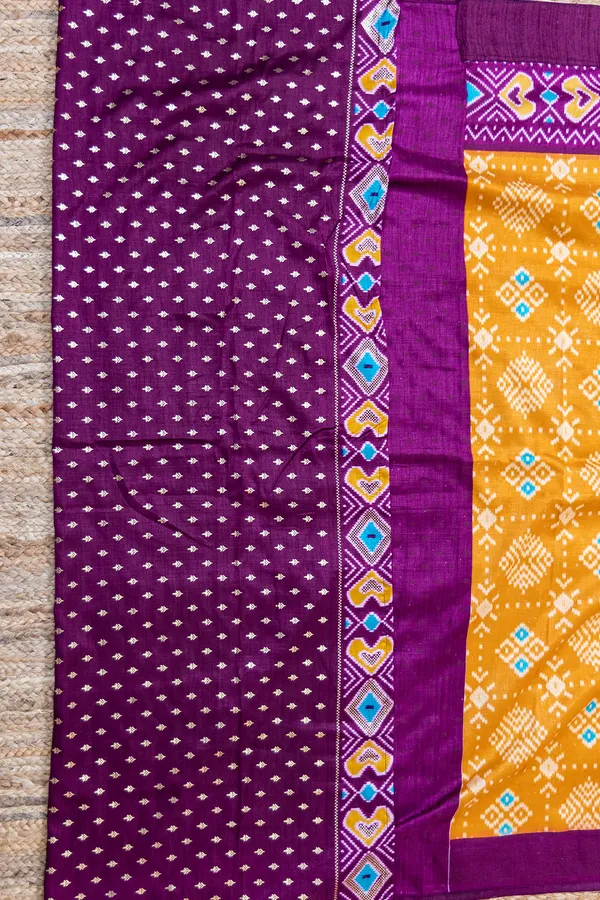 Mustard_Yellow_Patola_Print_Saree_With_Zari_Border