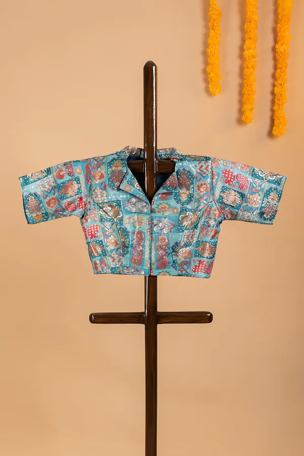 Cyan_Saree_With_Elegant_Zari_Lines_And_Readymade_Blouse