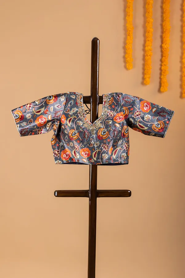 Mustard_Yellow_Saree_With_Bead-Worked_Border_And_Readymade_Blouse