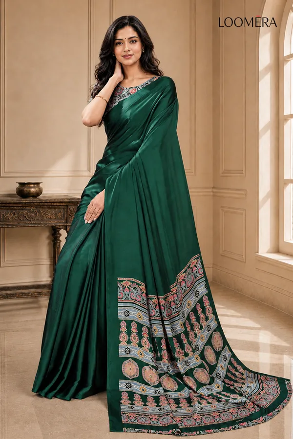 Premium_Green_Saree_with_Ajrakh_Pallu