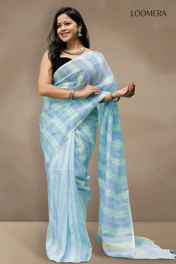 Light_Cyan_Linen_Saree