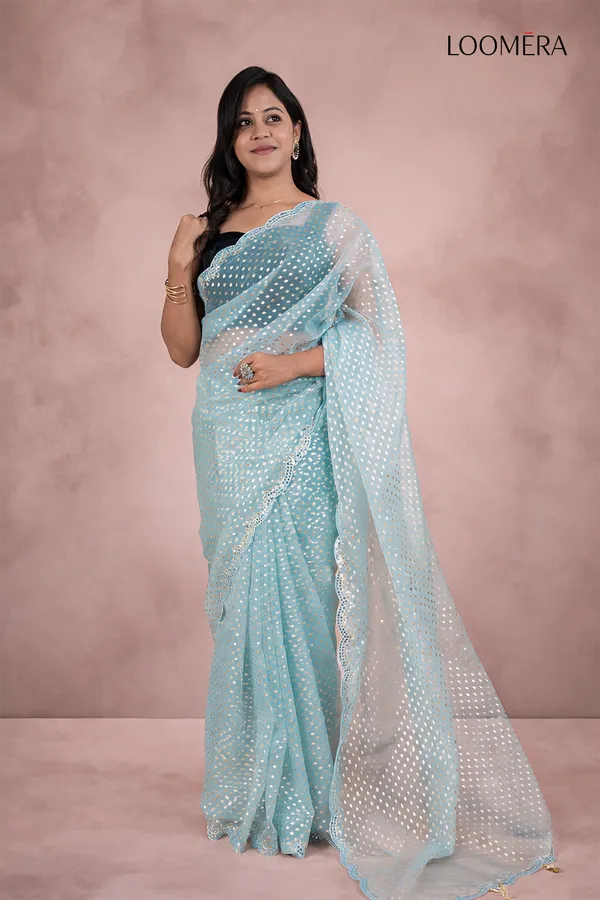 Pastel_Blue_Organza_Saree_With_Mirror_Scallop_Border