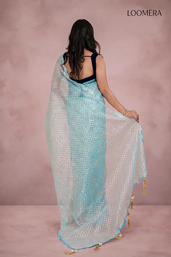 Pastel_Blue_Organza_Saree_With_Mirror_Scallop_Border
