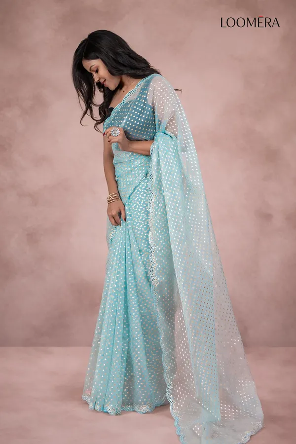 Pastel_Blue_Organza_Saree_With_Mirror_Scallop_Border