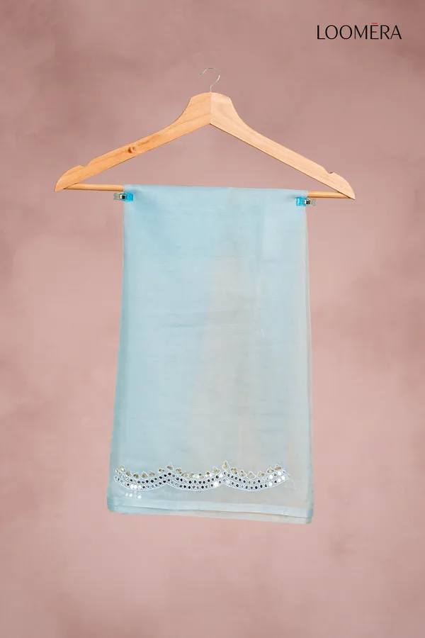 Pastel_Blue_Organza_Saree_With_Mirror_Scallop_Border