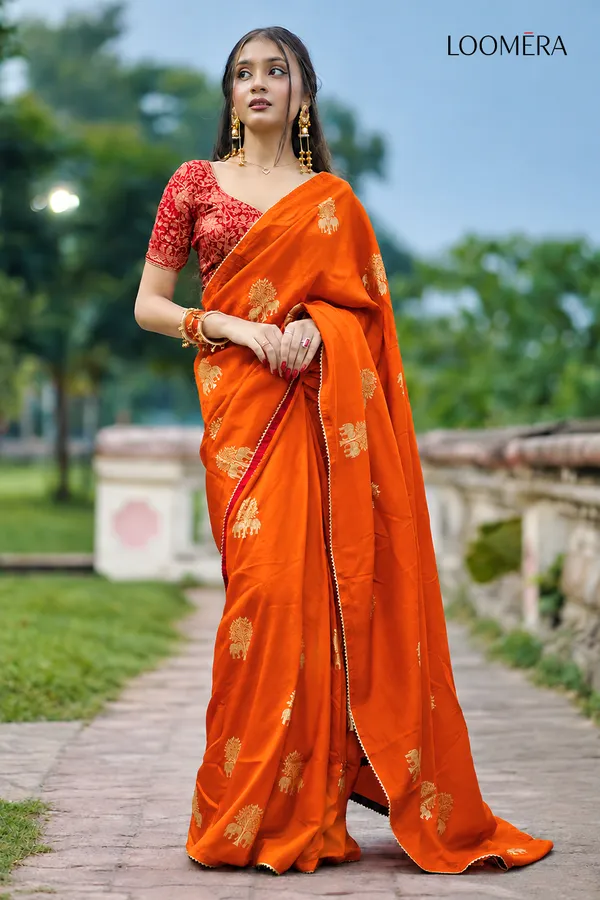 Orange_Saree_with_Golden_Zari_Work