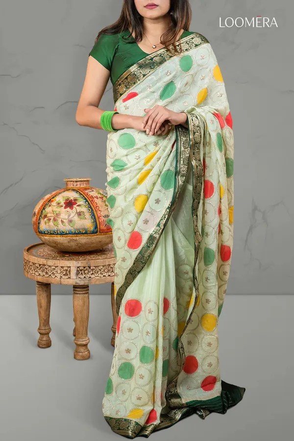 Pista_Green_Saree_with_Zari_Border