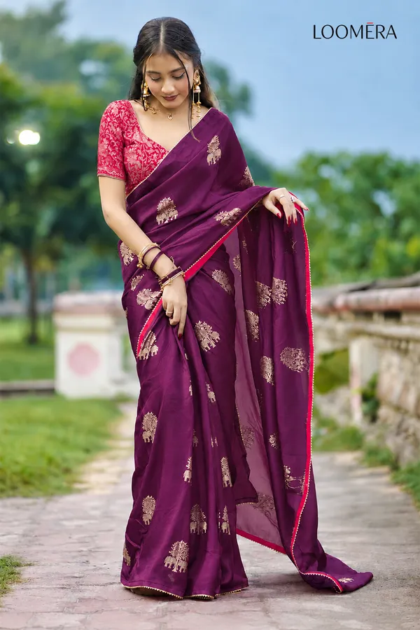 Plum_Purple_Saree_with_Golden_Zari_Work