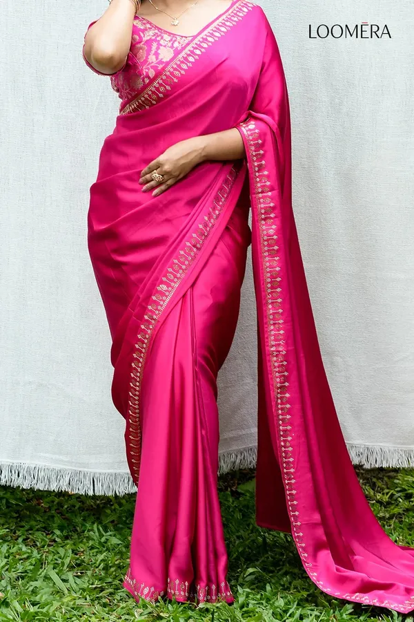 Rani_Pink_Soft_Silk_Saree_with_Readymade_Blouse