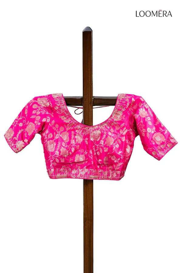 Rani_Pink_Soft_Silk_Saree_with_Readymade_Blouse