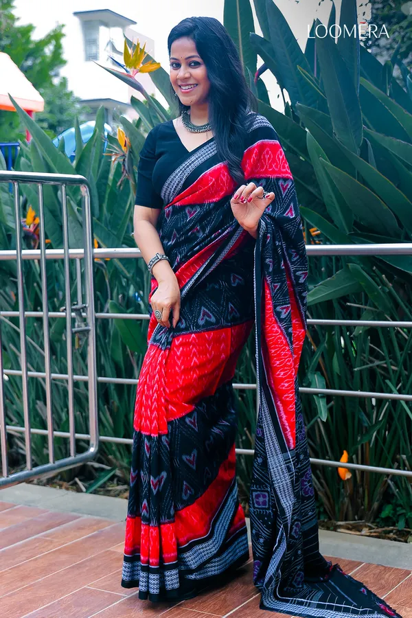 Black_And_Red_Pure_Sambalpuri_Cotton_Saree