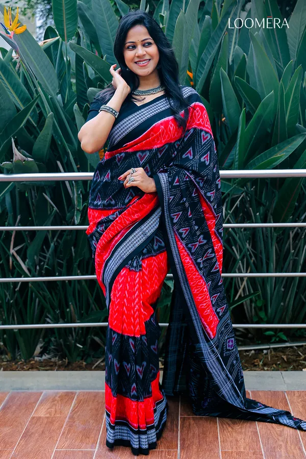 Black_And_Red_Pure_Sambalpuri_Cotton_Saree