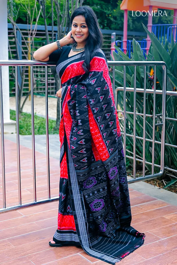 Black_And_Red_Pure_Sambalpuri_Cotton_Saree