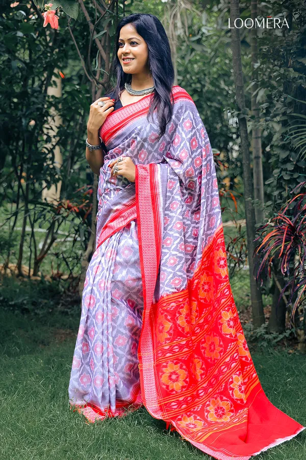 Red_And_Lavender_Ikat_Handloom_Saree
