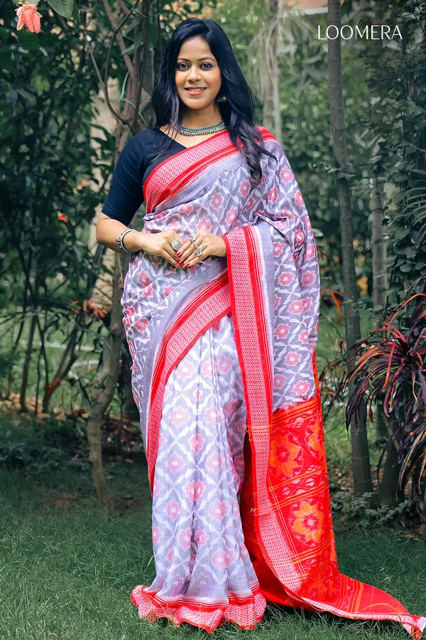 Red_And_Lavender_Ikat_Handloom_Saree