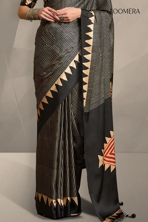 Black_Ajrakh_Gaji_Silk_Saree_With_Stripes