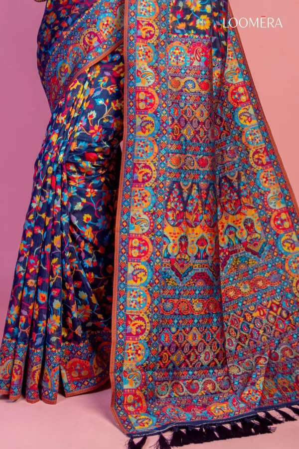 Dark_Blue_Saree_With_Intricate_Pashmina_Work