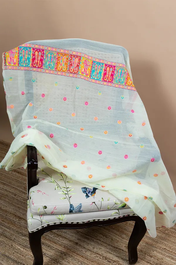 Multicolor_Semi_Silk_Saree_With_Intricate_Pashmina_Work