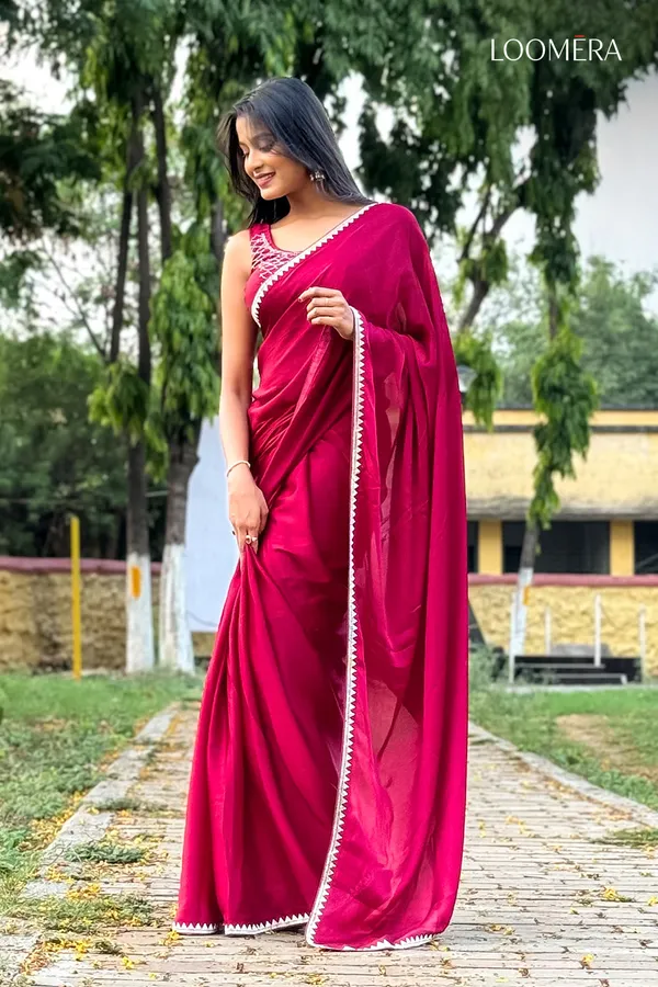Maroon_Satin_Saree_With_Stone_Work