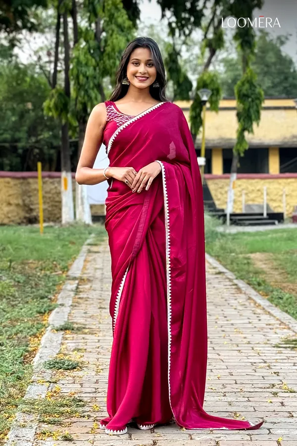 Maroon_Satin_Saree_With_Stone_Work