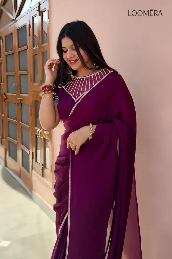 Purple_Satin_Saree_With_Stone_Work_And_Readymade_Blouse