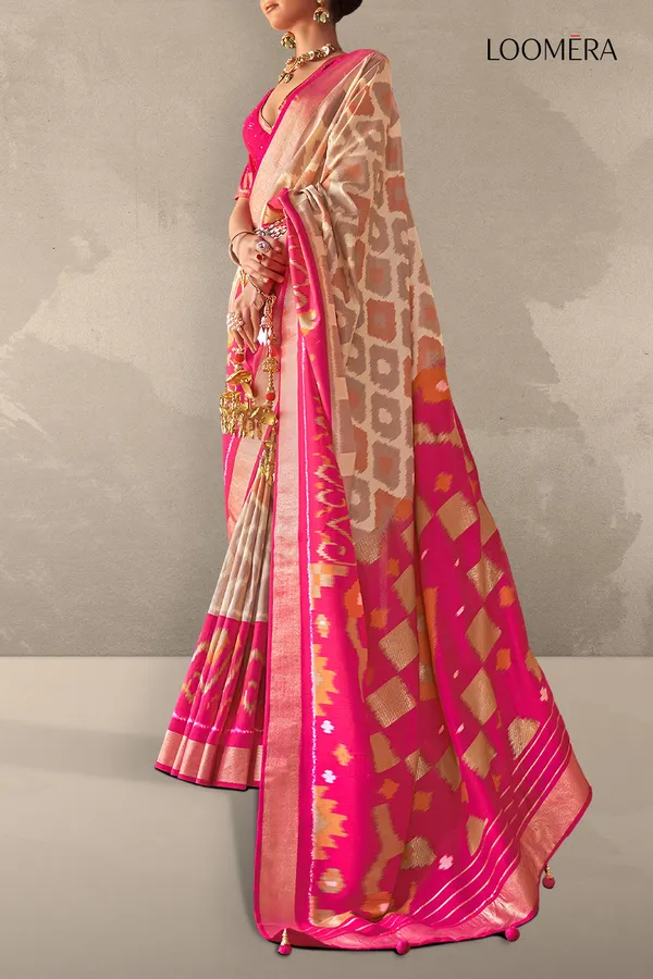 Multicolour_Viscose_Silk_Saree_With_Silver_Zari_Border