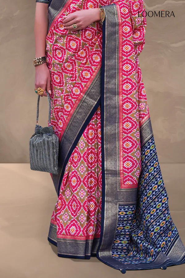 Pink_And_Blue_Viscose_Silk_Saree