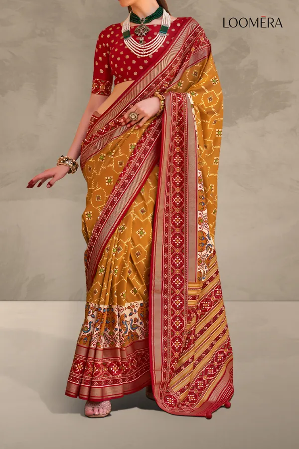 Mustard_Yellow_Patola_Print_Saree
