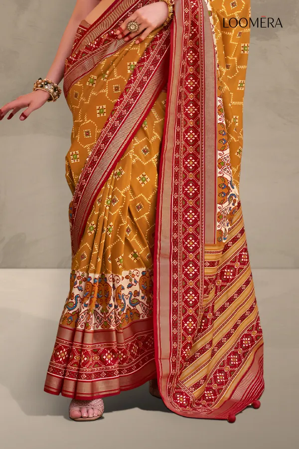 Mustard_Yellow_Patola_Print_Saree